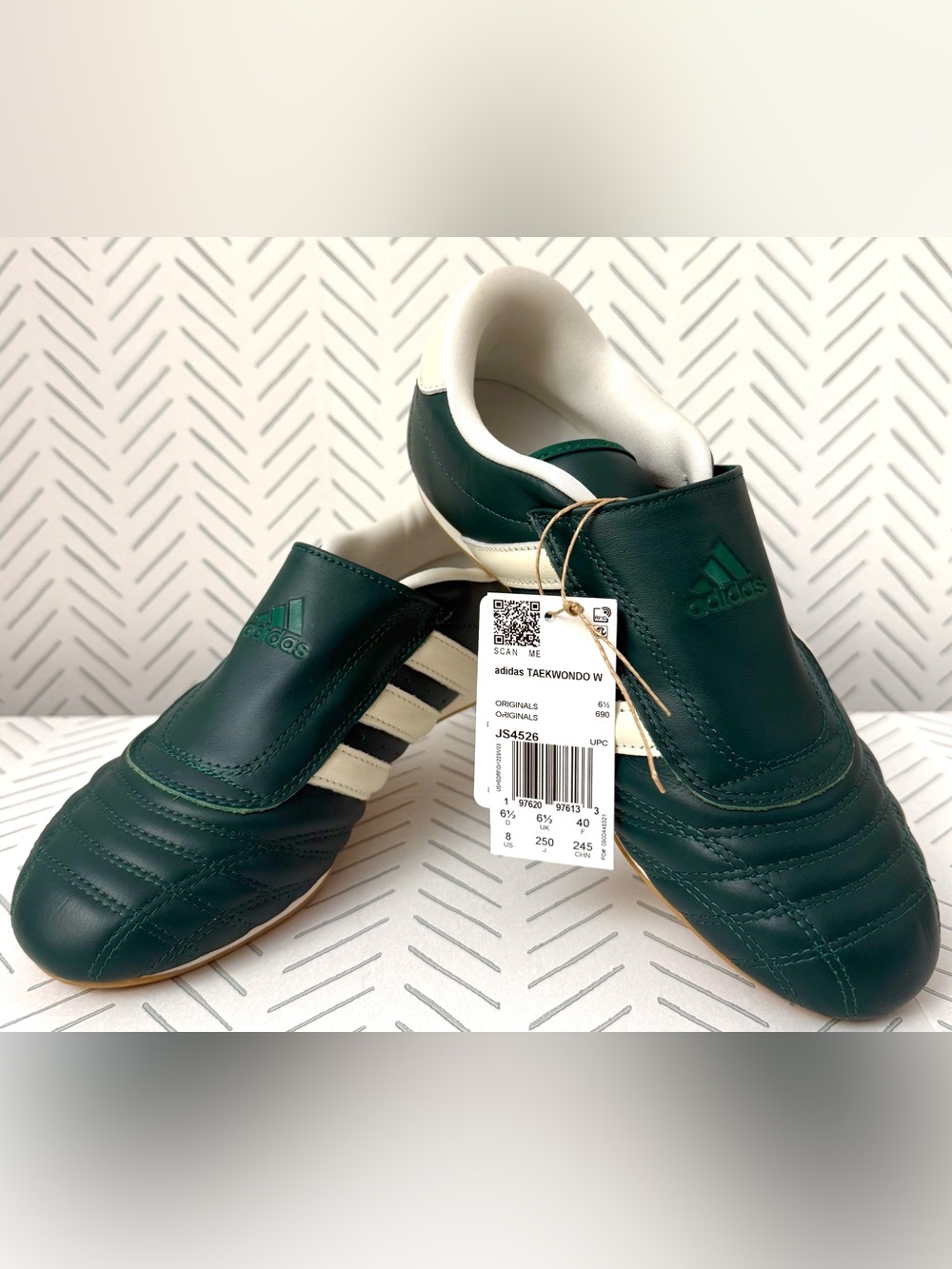 Women's Adidas Taekwondo Collegiate Green Off White JS4526 8 US